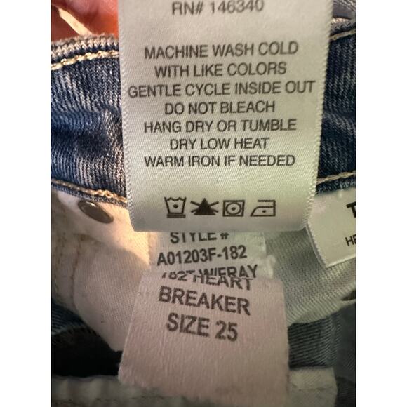 AMO Twist Fray Heartbreaker blue distressed skinny jeans size 25-2 - Picture 5 of 16